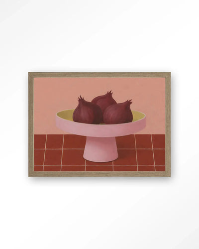 Onions In A Bowl - Moderne Wanddecoratie | Artprint, Glass Art & Wandkleed by Urban Cotton