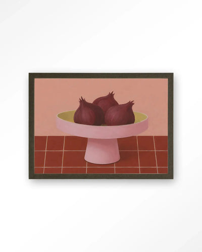 Onions In A Bowl - Moderne Wanddecoratie | Artprint, Glass Art & Wandkleed by Urban Cotton