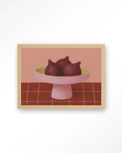Onions In A Bowl - Moderne Wanddecoratie | Artprint, Glass Art & Wandkleed by Urban Cotton