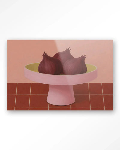 Onions In A Bowl - Moderne Wanddecoratie | Artprint, Glass Art & Wandkleed by Urban Cotton