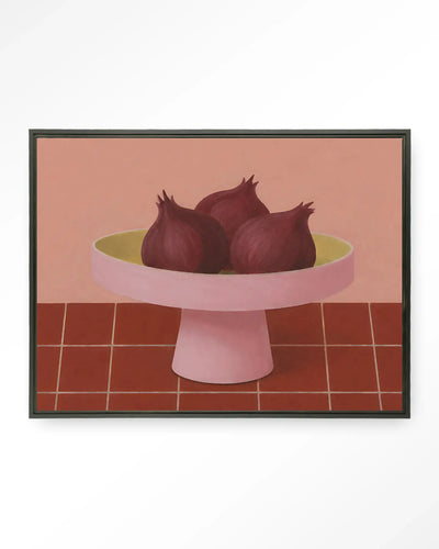 Onions In A Bowl - Moderne Wanddecoratie | Artprint, Glass Art & Wandkleed by Urban Cotton