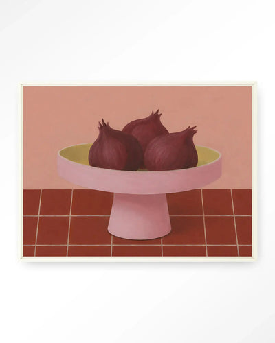 Onions In A Bowl - Moderne Wanddecoratie | Artprint, Glass Art & Wandkleed by Urban Cotton