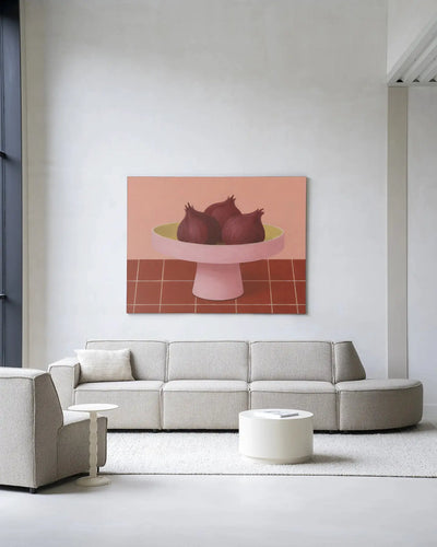 Onions In A Bowl - Moderne Wanddecoratie | Artprint, Glass Art & Wandkleed by Urban Cotton