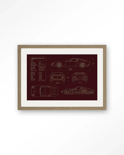 Red Print Lamborghini - Moderne Wanddecoratie | Artprint, Glass Art & Wandkleed by Urban Cotton