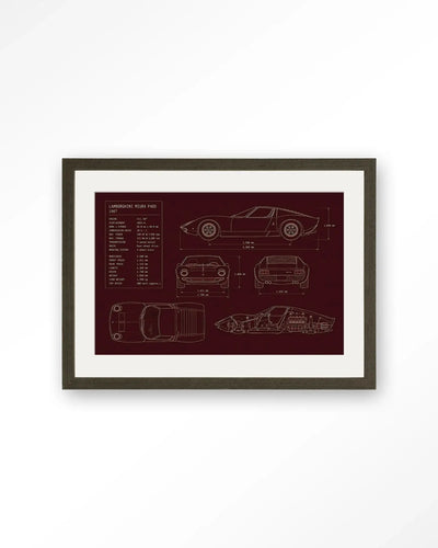 Red Print Lamborghini - Moderne Wanddecoratie | Artprint, Glass Art & Wandkleed by Urban Cotton