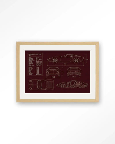 Red Print Lamborghini - Moderne Wanddecoratie | Artprint, Glass Art & Wandkleed by Urban Cotton