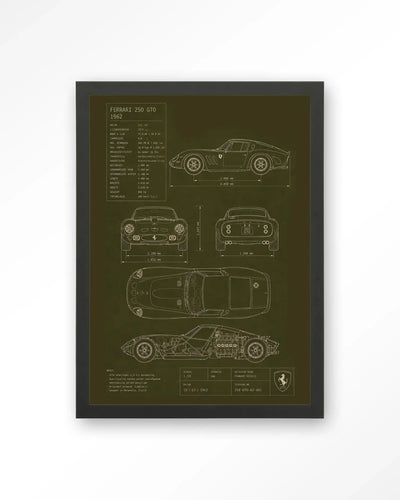Green Print Ferrari - Moderne Wanddecoratie | Artprint, Glass Art & Wandkleed by Urban Cotton
