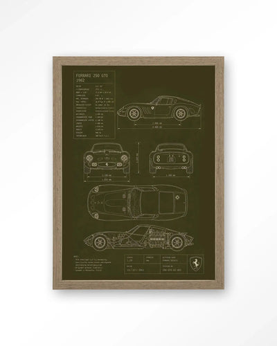 Green Print Ferrari - Moderne Wanddecoratie | Artprint, Glass Art & Wandkleed by Urban Cotton