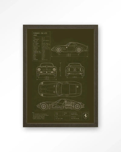 Green Print Ferrari - Moderne Wanddecoratie | Artprint, Glass Art & Wandkleed by Urban Cotton
