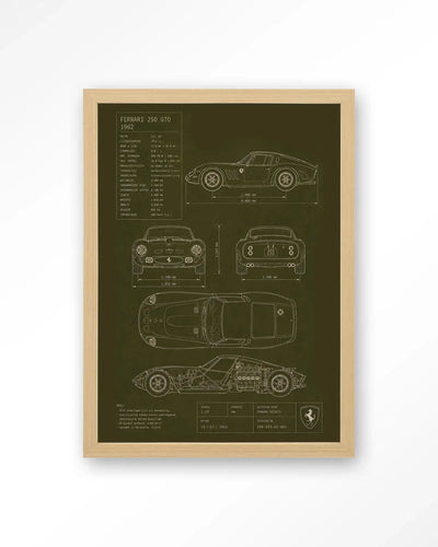 Green Print Ferrari - Moderne Wanddecoratie | Artprint, Glass Art & Wandkleed by Urban Cotton
