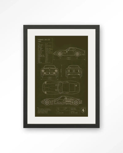 Green Print Ferrari - Moderne Wanddecoratie | Artprint, Glass Art & Wandkleed by Urban Cotton