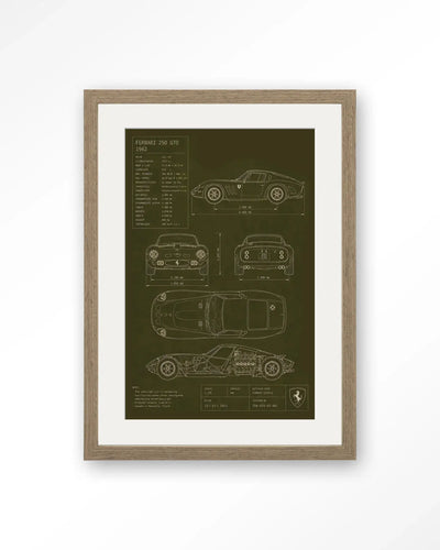 Green Print Ferrari - Moderne Wanddecoratie | Artprint, Glass Art & Wandkleed by Urban Cotton