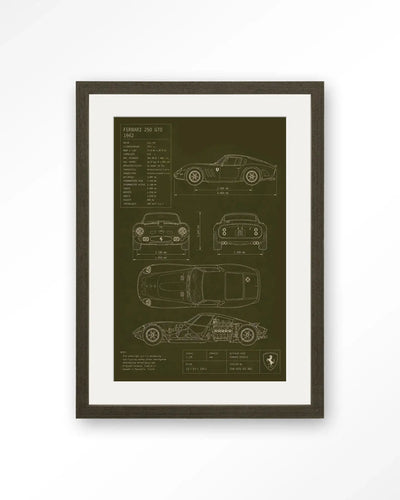 Green Print Ferrari - Moderne Wanddecoratie | Artprint, Glass Art & Wandkleed by Urban Cotton