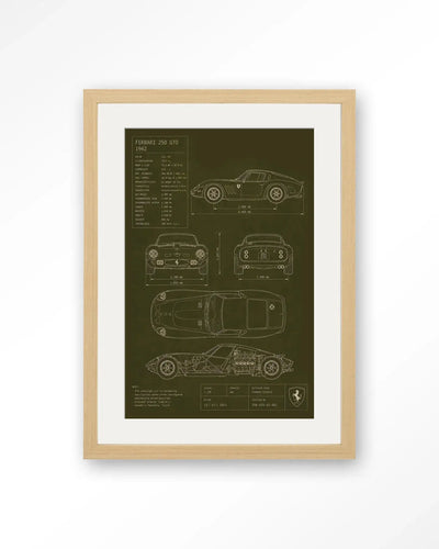 Green Print Ferrari - Moderne Wanddecoratie | Artprint, Glass Art & Wandkleed by Urban Cotton