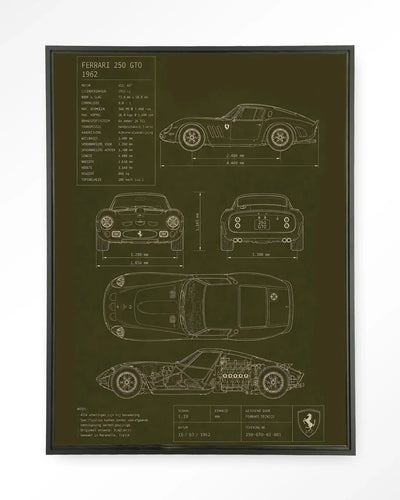 Green Print Ferrari - Moderne Wanddecoratie | Artprint, Glass Art & Wandkleed by Urban Cotton