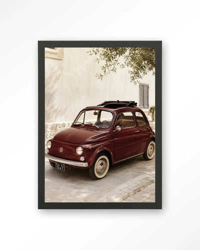 Fiat Bambino Red - Moderne Wanddecoratie | Artprint, Glass Art & Wandkleed by Urban Cotton