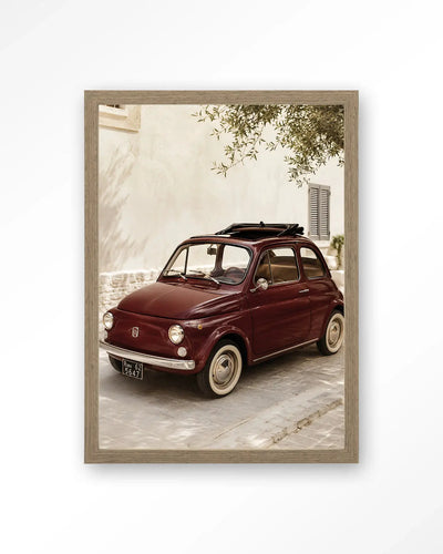 Fiat Bambino Red - Moderne Wanddecoratie | Artprint, Glass Art & Wandkleed by Urban Cotton