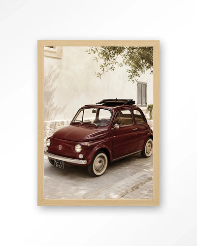 Fiat Bambino Red - Moderne Wanddecoratie | Artprint, Glass Art & Wandkleed by Urban Cotton