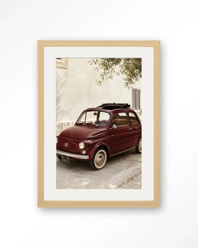 Fiat Bambino Red - Moderne Wanddecoratie | Artprint, Glass Art & Wandkleed by Urban Cotton
