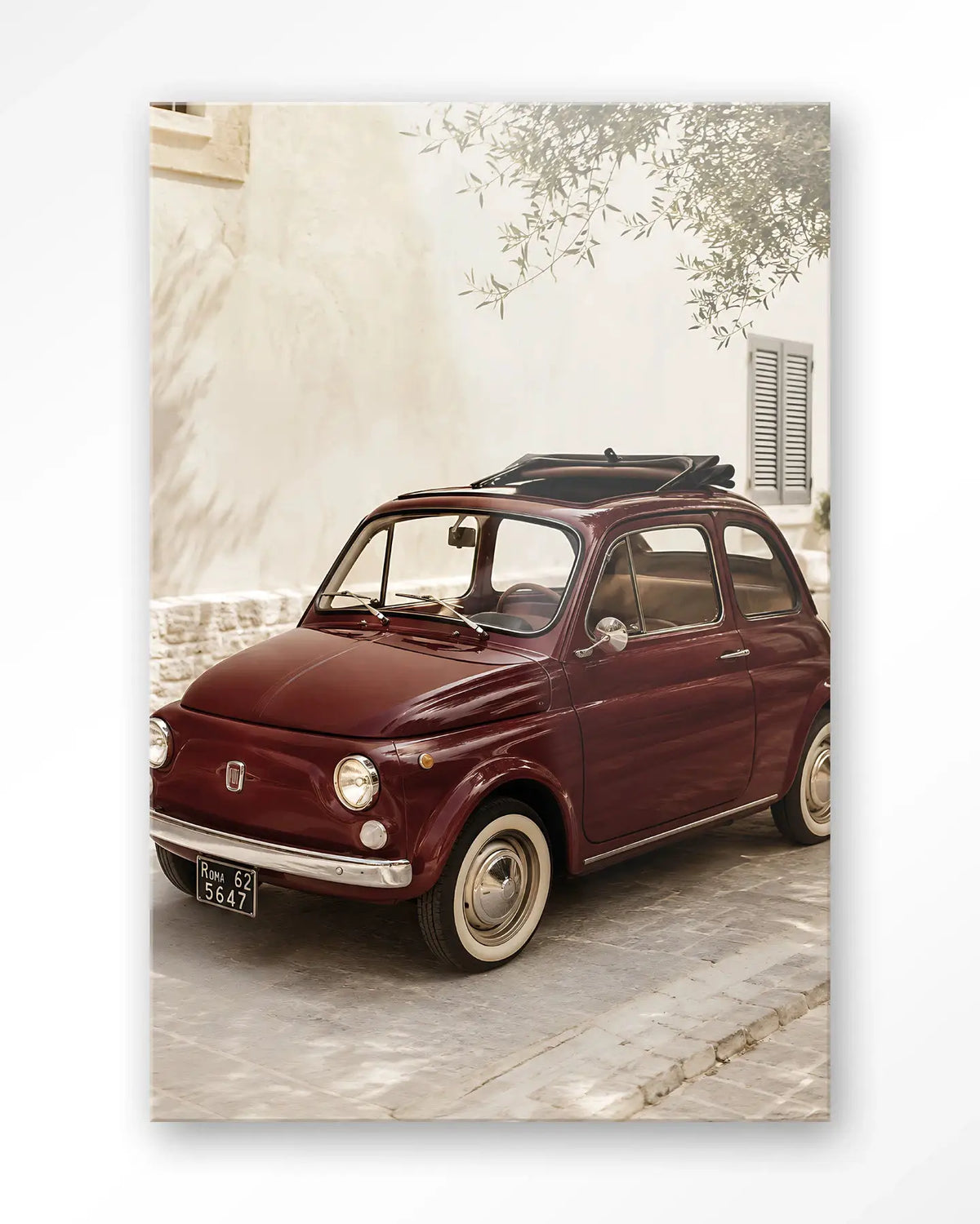 Fiat Bambino Red - Moderne Wanddecoratie | Artprint, Glass Art & Wandkleed by Urban Cotton