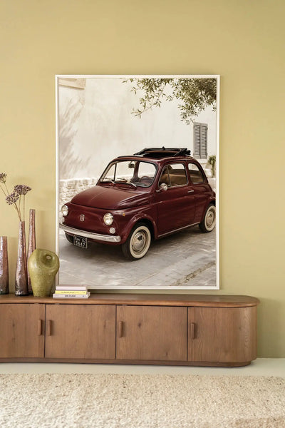Fiat Bambino Red - Moderne Wanddecoratie | Artprint, Glass Art & Wandkleed by Urban Cotton
