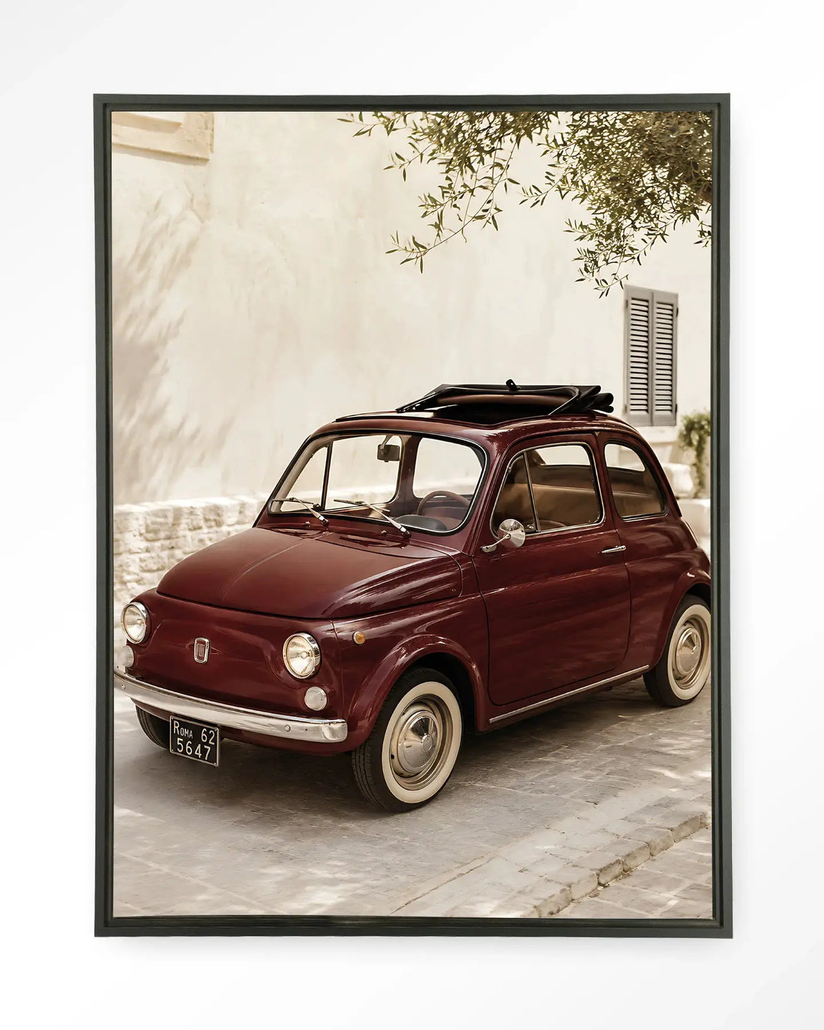 Fiat Bambino Red - Moderne Wanddecoratie | Artprint, Glass Art & Wandkleed by Urban Cotton