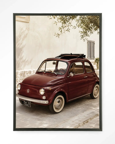 Fiat Bambino Red - Moderne Wanddecoratie | Artprint, Glass Art & Wandkleed by Urban Cotton