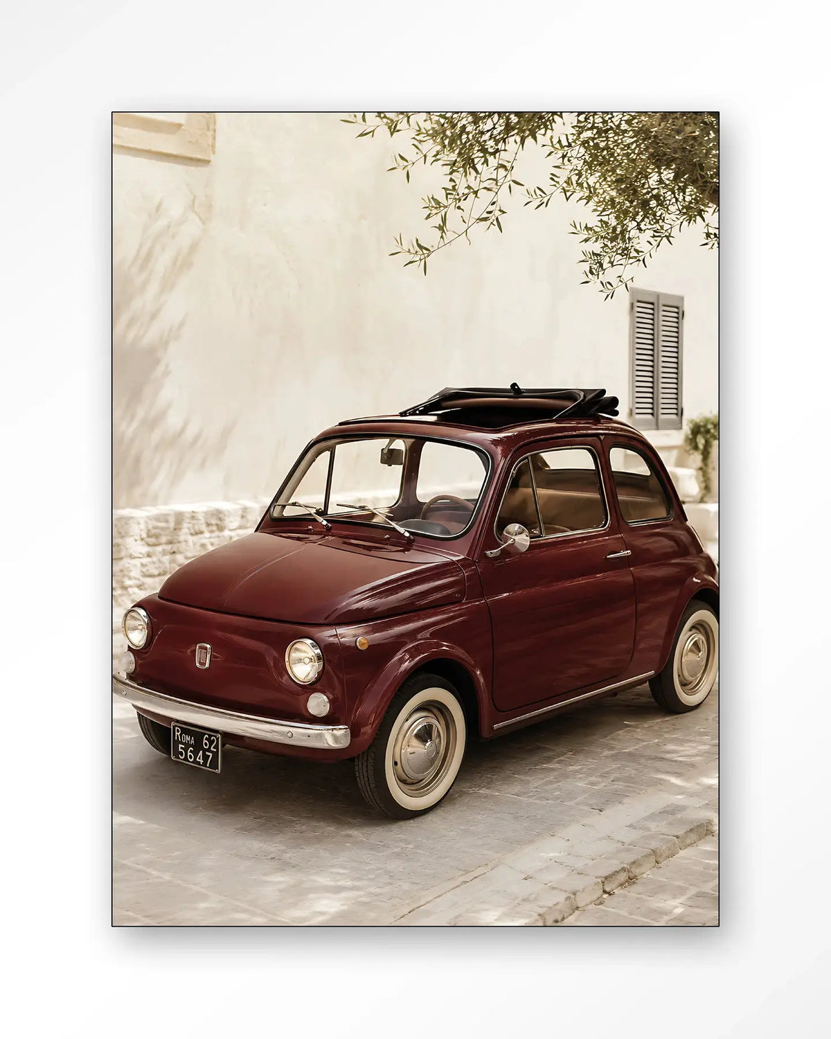 Fiat Bambino Red - Moderne Wanddecoratie | Artprint, Glass Art & Wandkleed by Urban Cotton