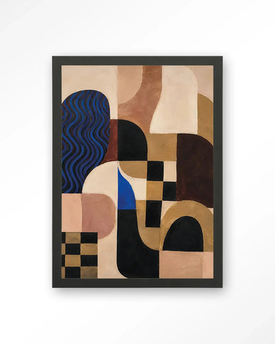 Blocks On Blue - Moderne Wanddecoratie | Artprint, Glass Art & Wandkleed by Urban Cotton