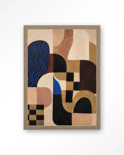 Blocks On Blue - Moderne Wanddecoratie | Artprint, Glass Art & Wandkleed by Urban Cotton