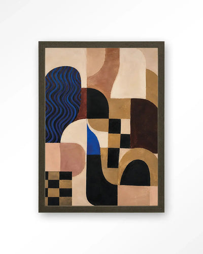 Blocks On Blue - Moderne Wanddecoratie | Artprint, Glass Art & Wandkleed by Urban Cotton