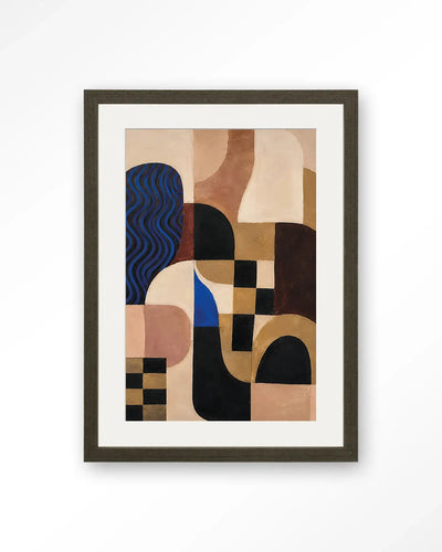 Blocks On Blue - Moderne Wanddecoratie | Artprint, Glass Art & Wandkleed by Urban Cotton
