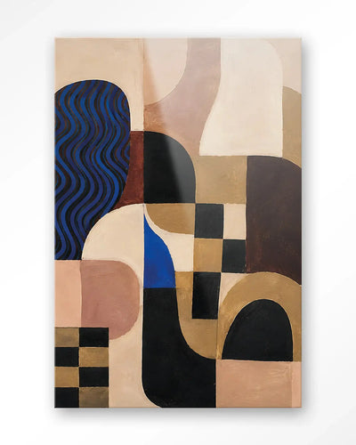 Blocks On Blue - Moderne Wanddecoratie | Artprint, Glass Art & Wandkleed by Urban Cotton