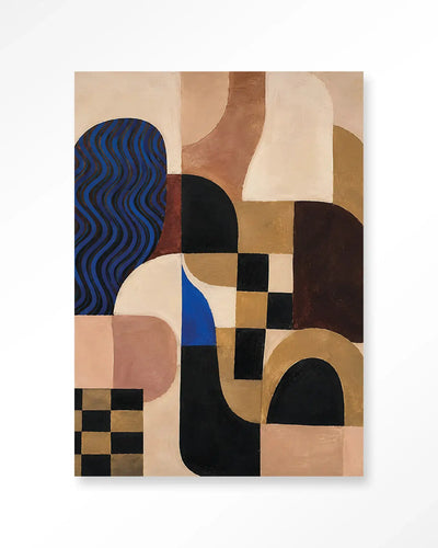 Blocks On Blue - Moderne Wanddecoratie | Artprint, Glass Art & Wandkleed by Urban Cotton