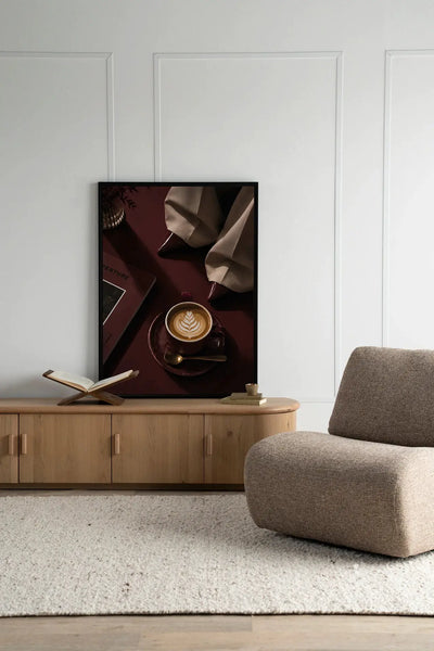 Coffee Time Red - Moderne Wanddecoratie | Artprint, Glass Art & Wandkleed by Urban Cotton