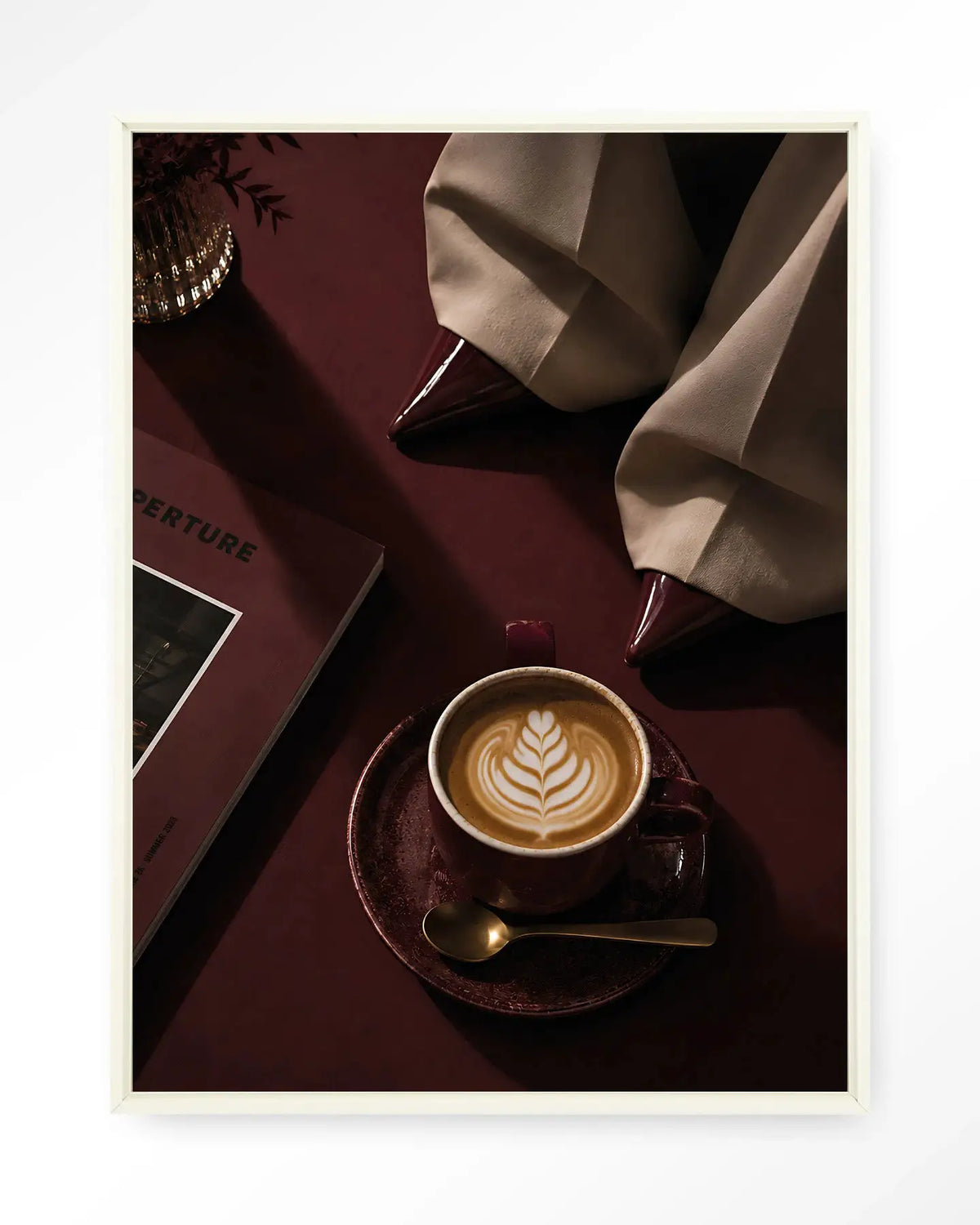 Coffee Time Red - Moderne Wanddecoratie | Artprint, Glass Art & Wandkleed by Urban Cotton