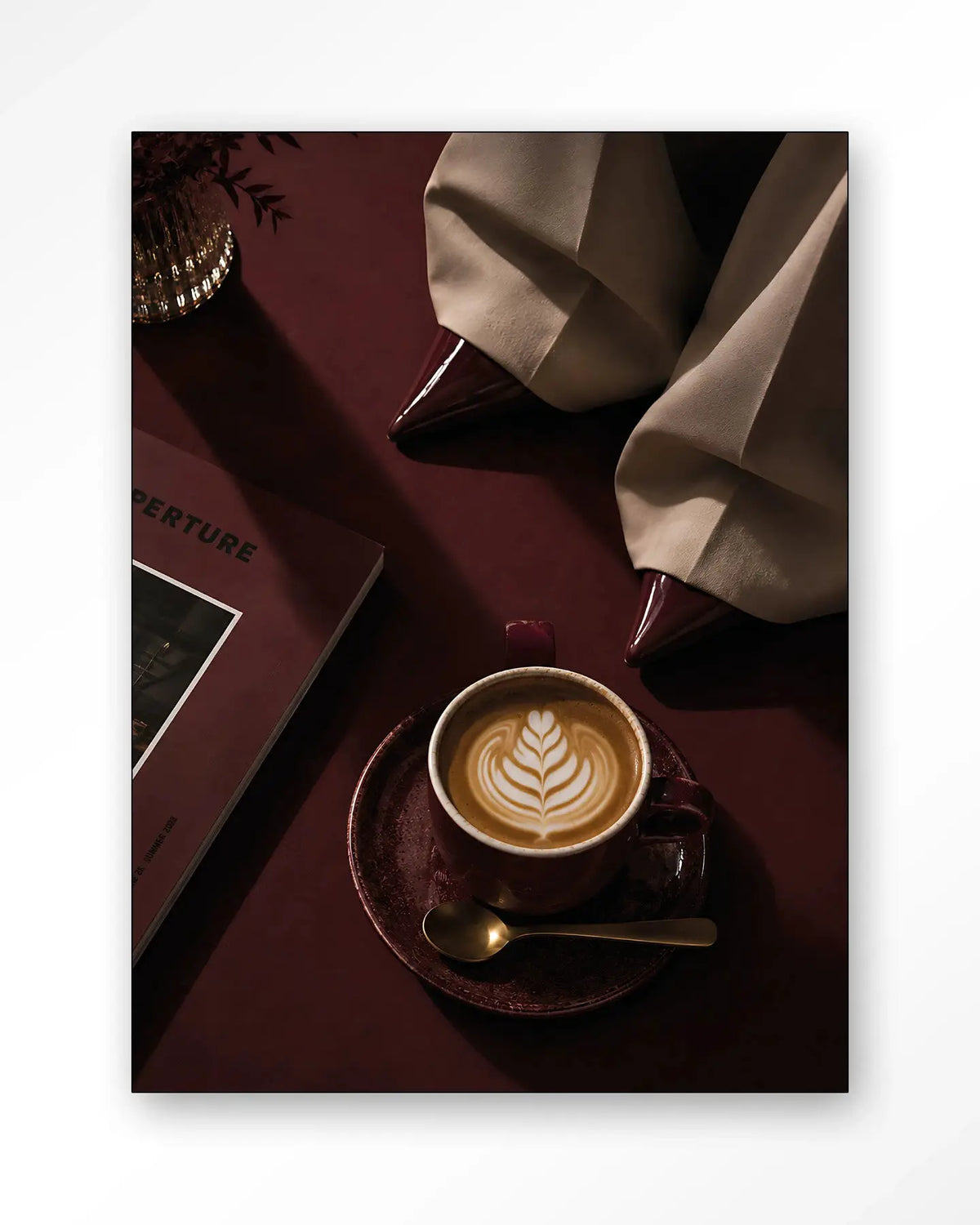 Coffee Time Red - Moderne Wanddecoratie | Artprint, Glass Art & Wandkleed by Urban Cotton