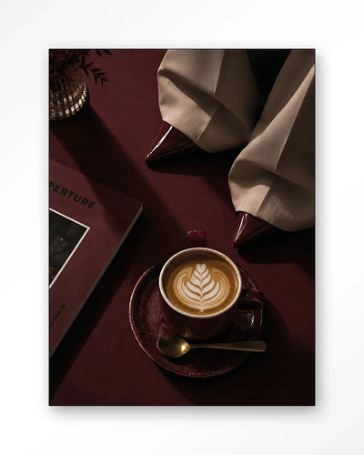 Coffee Time Red - Moderne Wanddecoratie | Artprint, Glass Art & Wandkleed by Urban Cotton