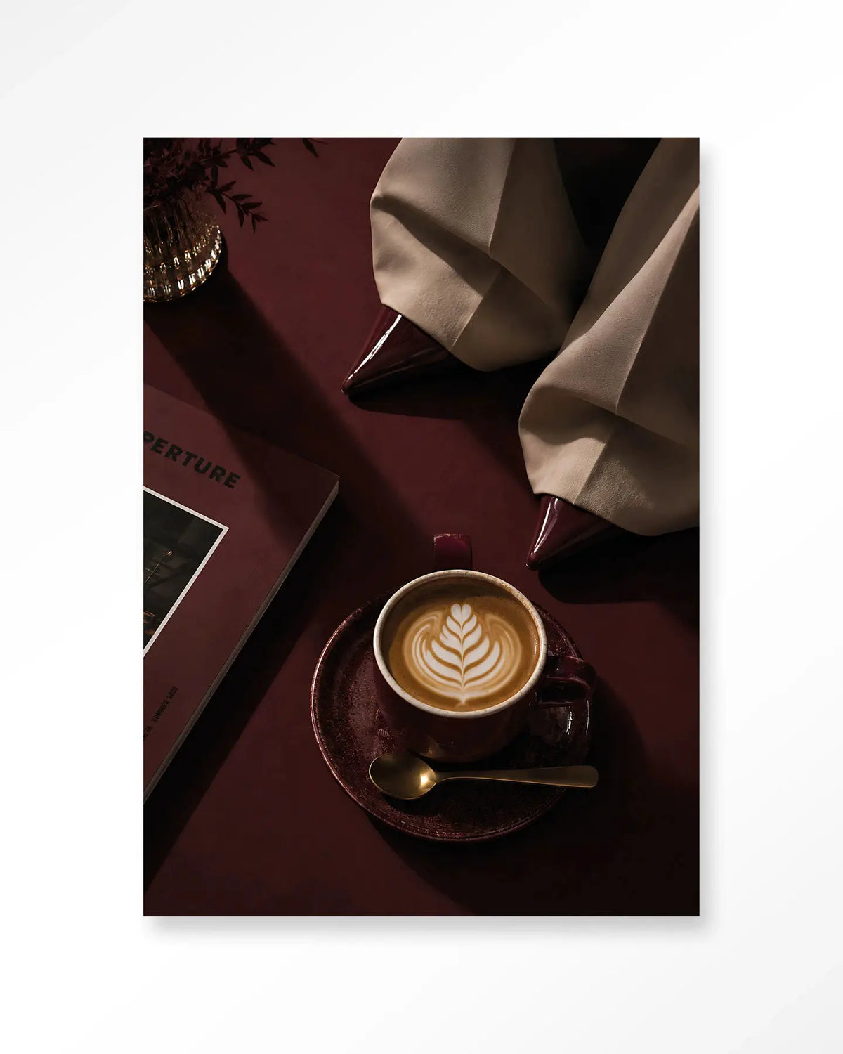 Coffee Time Red - Moderne Wanddecoratie | Artprint, Glass Art & Wandkleed by Urban Cotton