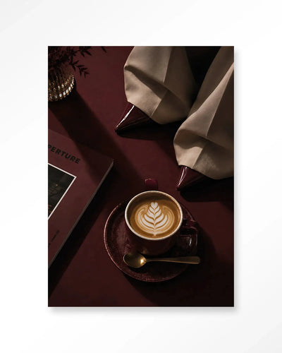 Coffee Time Red - Moderne Wanddecoratie | Artprint, Glass Art & Wandkleed by Urban Cotton