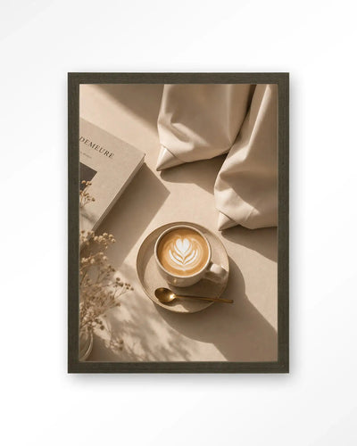 Coffee Time Creme - Moderne Wanddecoratie | Artprint, Glass Art & Wandkleed by Urban Cotton