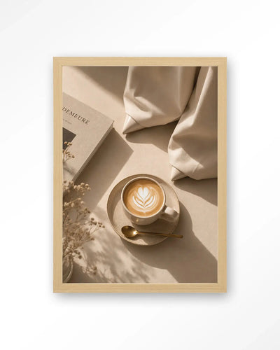 Coffee Time Creme - Moderne Wanddecoratie | Artprint, Glass Art & Wandkleed by Urban Cotton