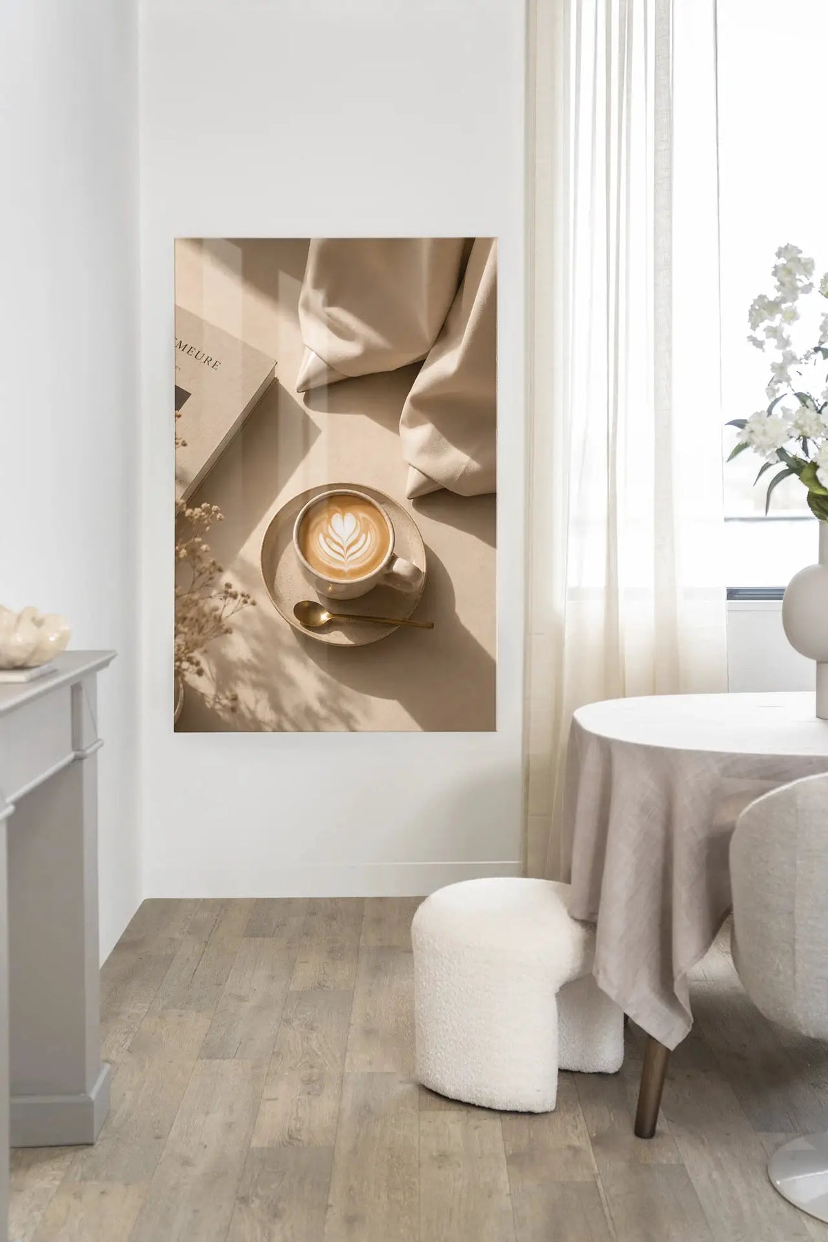 Coffee Time Creme - Moderne Wanddecoratie | Artprint, Glass Art & Wandkleed by Urban Cotton