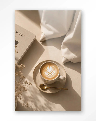 Coffee Time Creme - Moderne Wanddecoratie | Artprint, Glass Art & Wandkleed by Urban Cotton