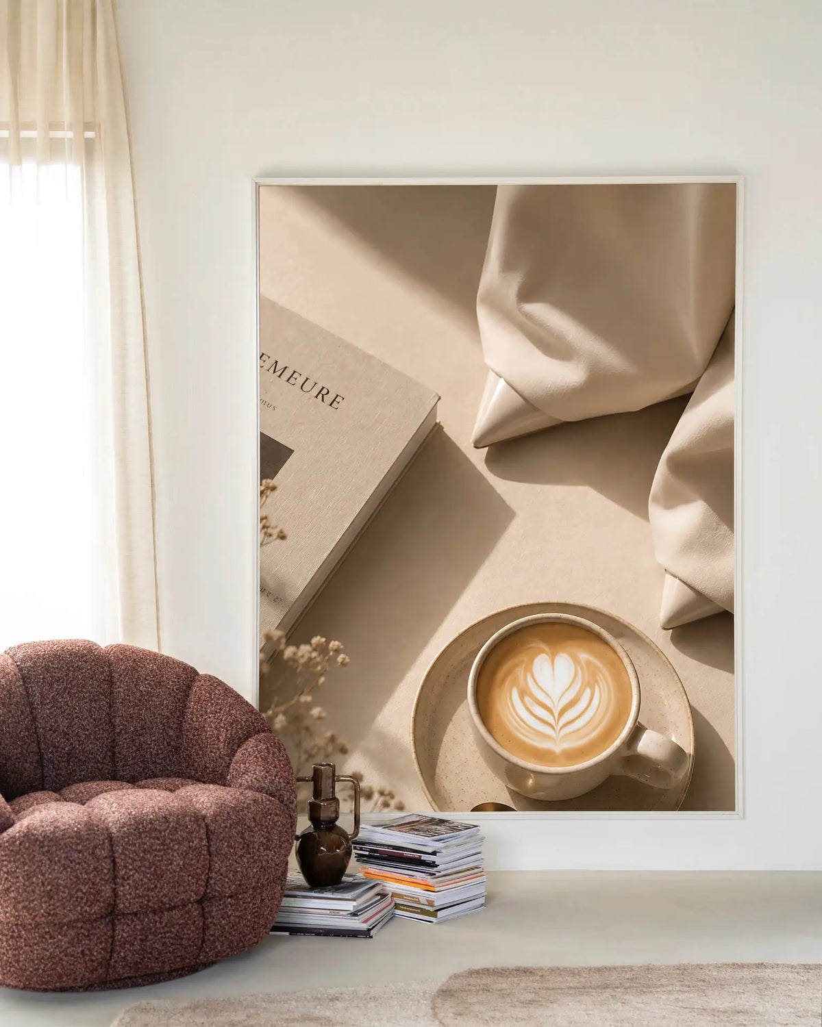Coffee Time Creme - Moderne Wanddecoratie | Artprint, Glass Art & Wandkleed by Urban Cotton