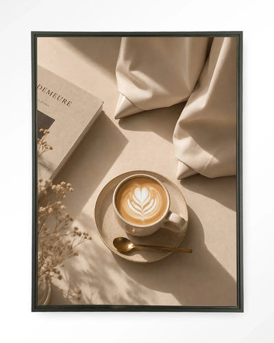 Coffee Time Creme - Moderne Wanddecoratie | Artprint, Glass Art & Wandkleed by Urban Cotton