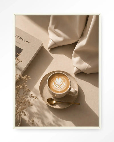Coffee Time Creme - Moderne Wanddecoratie | Artprint, Glass Art & Wandkleed by Urban Cotton