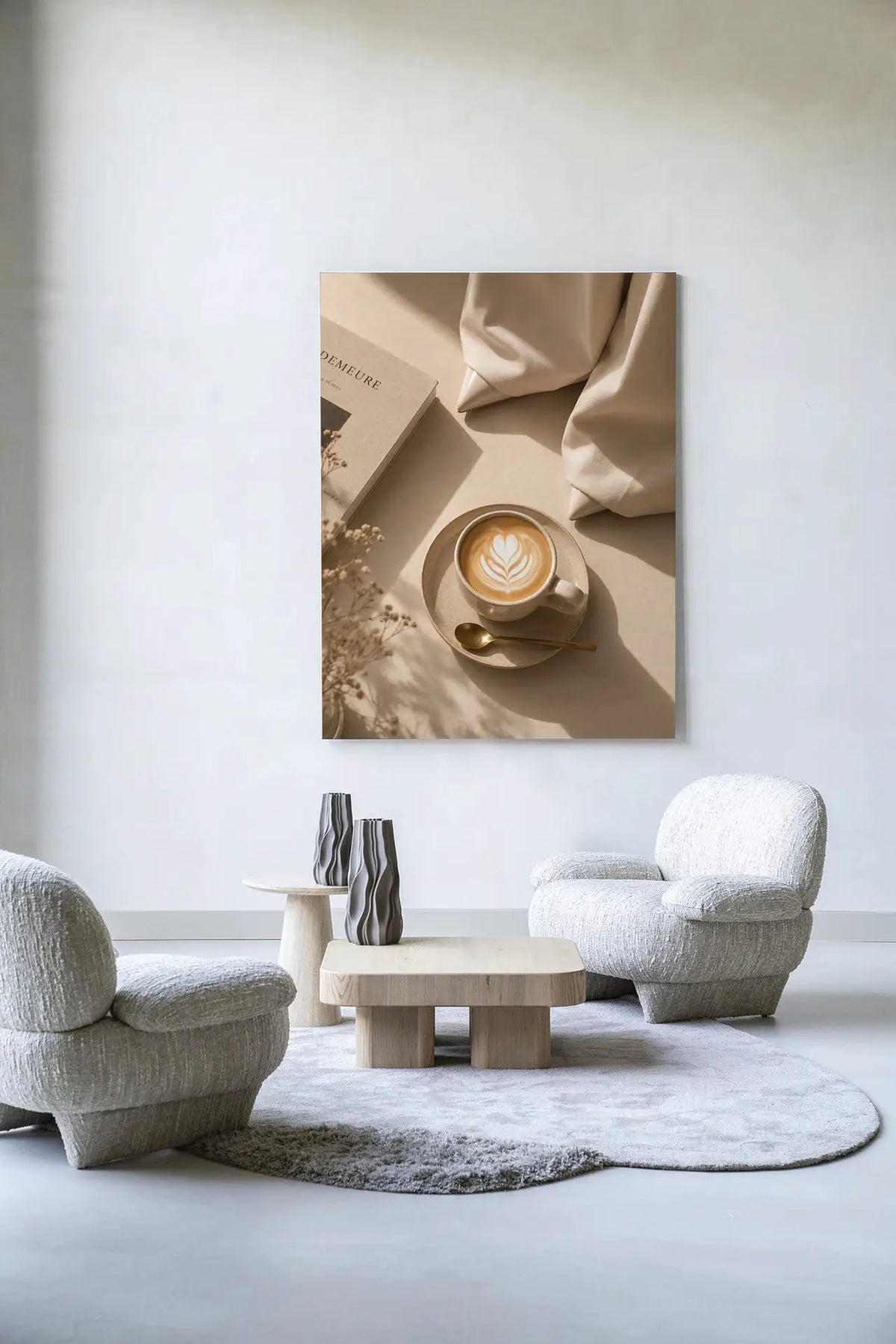 Coffee Time Creme - Moderne Wanddecoratie | Artprint, Glass Art & Wandkleed by Urban Cotton