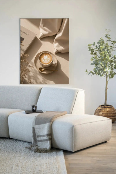 Coffee Time Creme - Moderne Wanddecoratie | Artprint, Glass Art & Wandkleed by Urban Cotton