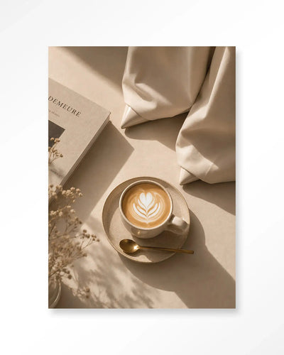 Coffee Time Creme - Moderne Wanddecoratie | Artprint, Glass Art & Wandkleed by Urban Cotton